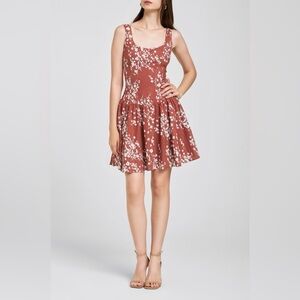 Wayf Floral Esmeralda linen Blend Mini dress